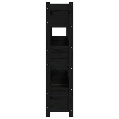 vidaXL Jardinière noire 112x25x104,5 cm Bois de pin massif