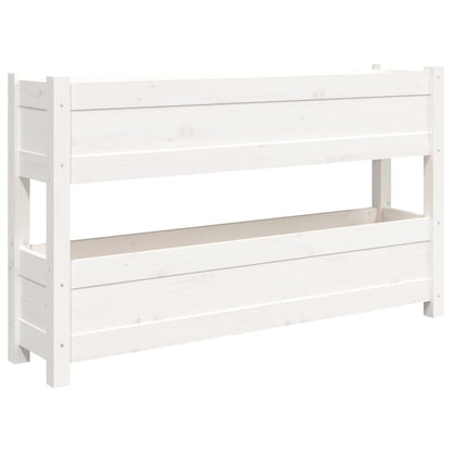 vidaXL Jardinière blanche 112x25x66 cm Bois de pin massif