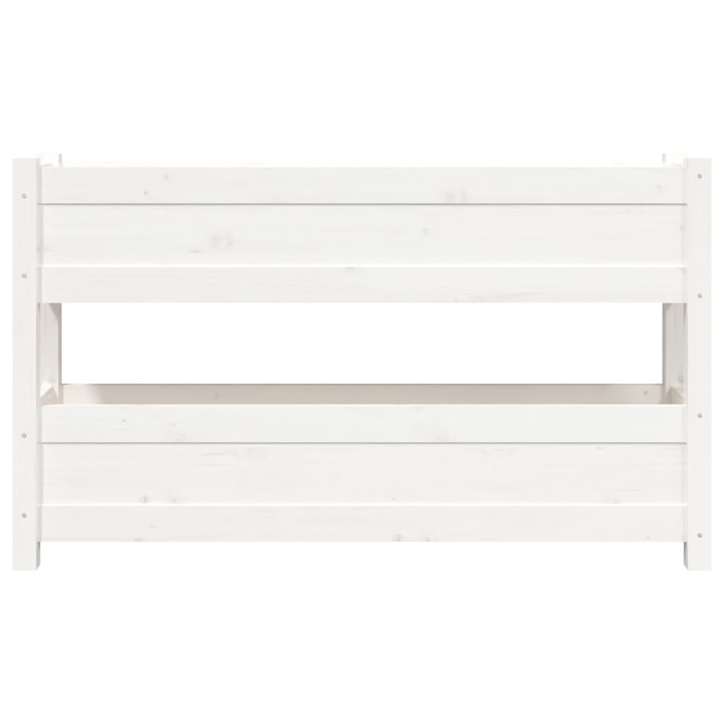 vidaXL Jardinière blanche 112x25x66 cm Bois de pin massif