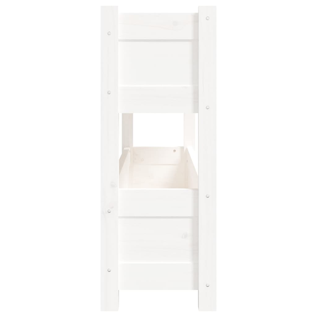 vidaXL Jardinière blanche 112x25x66 cm Bois de pin massif