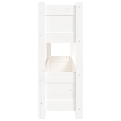 vidaXL Jardinière blanche 112x25x66 cm Bois de pin massif
