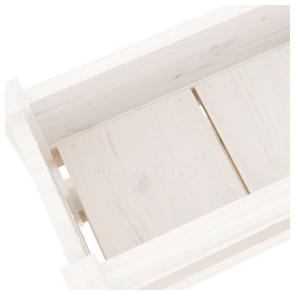 vidaXL Jardinière blanche 112x25x66 cm Bois de pin massif