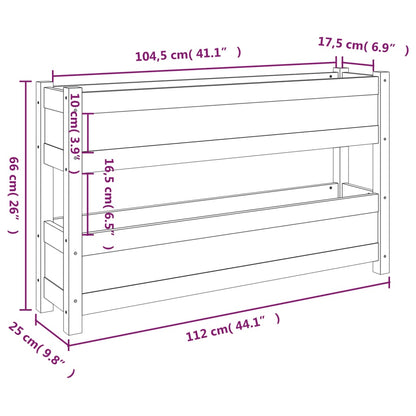 vidaXL Jardinière blanche 112x25x66 cm Bois de pin massif
