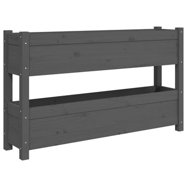 vidaXL Jardinière Gris 112x25x66 cm Bois de pin massif