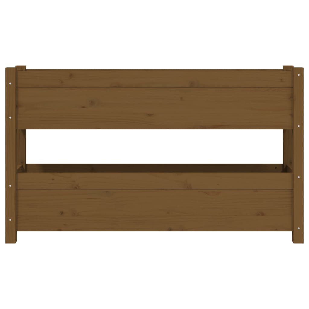 vidaXL Jardinière Bois de pin massif Marron miel 112x25x66 cm