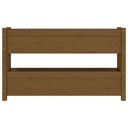 vidaXL Jardinière Bois de pin massif Marron miel 112x25x66 cm