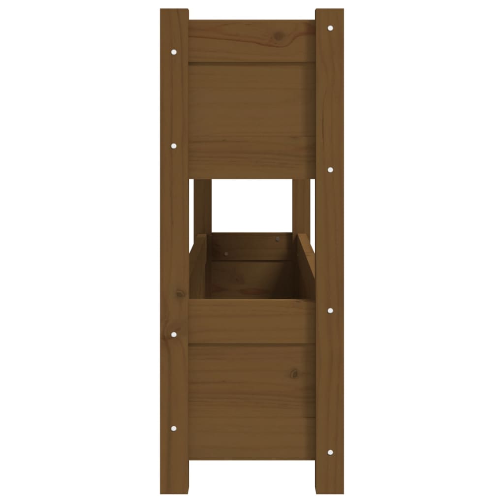 vidaXL Jardinière Bois de pin massif Marron miel 112x25x66 cm