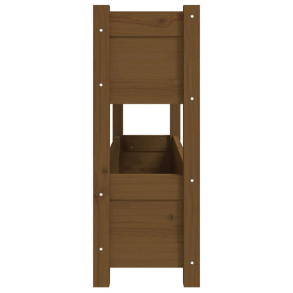 vidaXL Jardinière Bois de pin massif Marron miel 112x25x66 cm