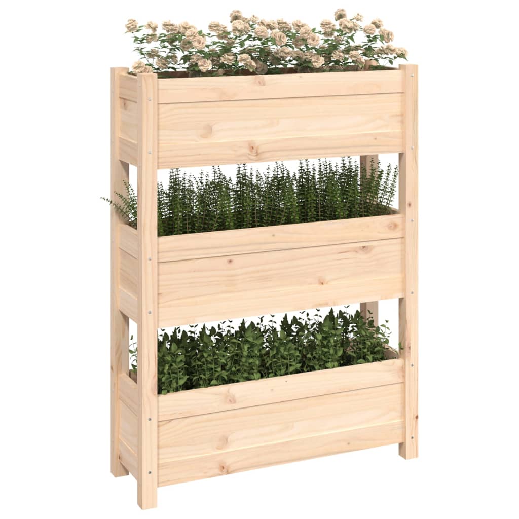 vidaXL Jardinière 77x25x104,5 cm Bois de pin massif