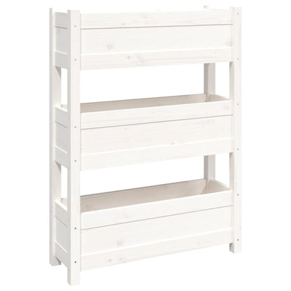 vidaXL Jardinière Blanc 77x25x104,5 cm Bois de pin massif