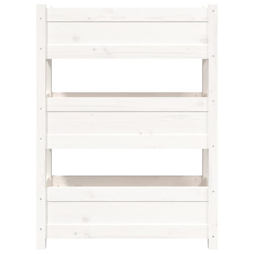 vidaXL Jardinière Blanc 77x25x104,5 cm Bois de pin massif