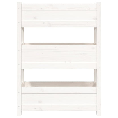 vidaXL Jardinière Blanc 77x25x104,5 cm Bois de pin massif