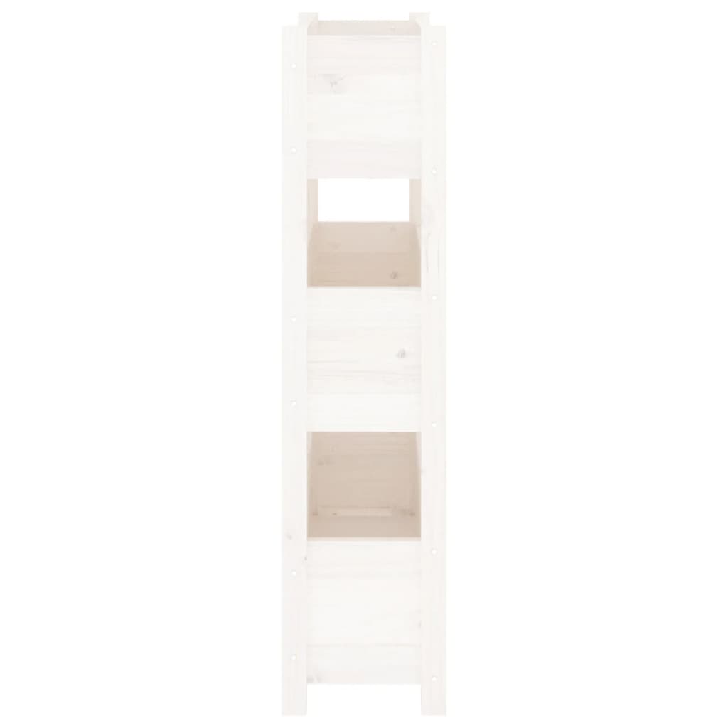 vidaXL Jardinière Blanc 77x25x104,5 cm Bois de pin massif