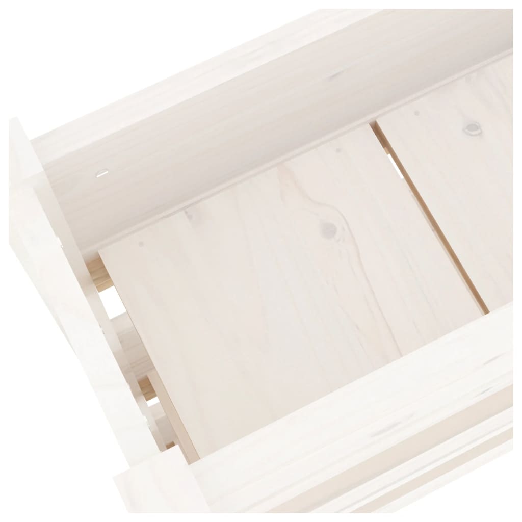 vidaXL Jardinière Blanc 77x25x104,5 cm Bois de pin massif