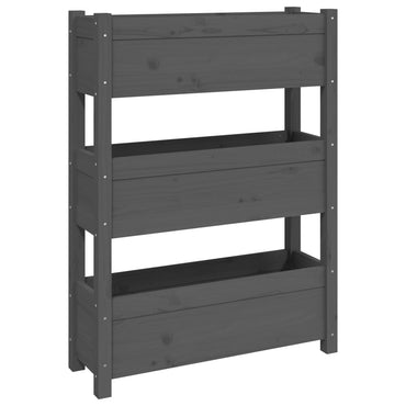 vidaXL Jardinière grise 77x25x104,5 cm en pin massif