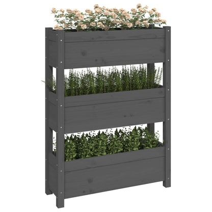 vidaXL Jardinière grise 77x25x104,5 cm en pin massif