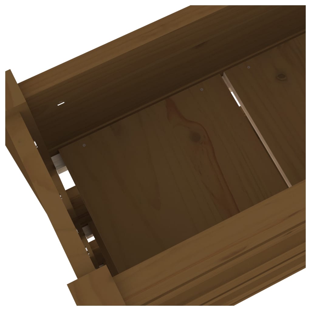 vidaXL Jardinière Bois de pin massif Marron miel 77x25x104,5 cm