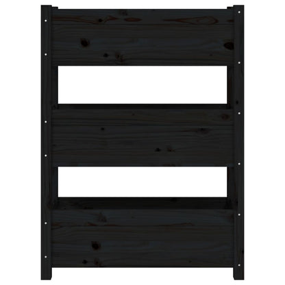 vidaXL Jardinière noire 77x25x104,5 cm Bois de pin massif