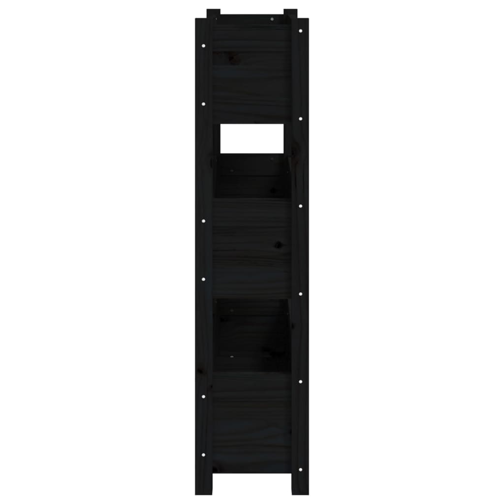 vidaXL Jardinière noire 77x25x104,5 cm Bois de pin massif
