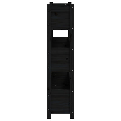 vidaXL Jardinière noire 77x25x104,5 cm Bois de pin massif
