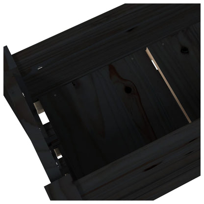 vidaXL Jardinière noire 77x25x104,5 cm Bois de pin massif