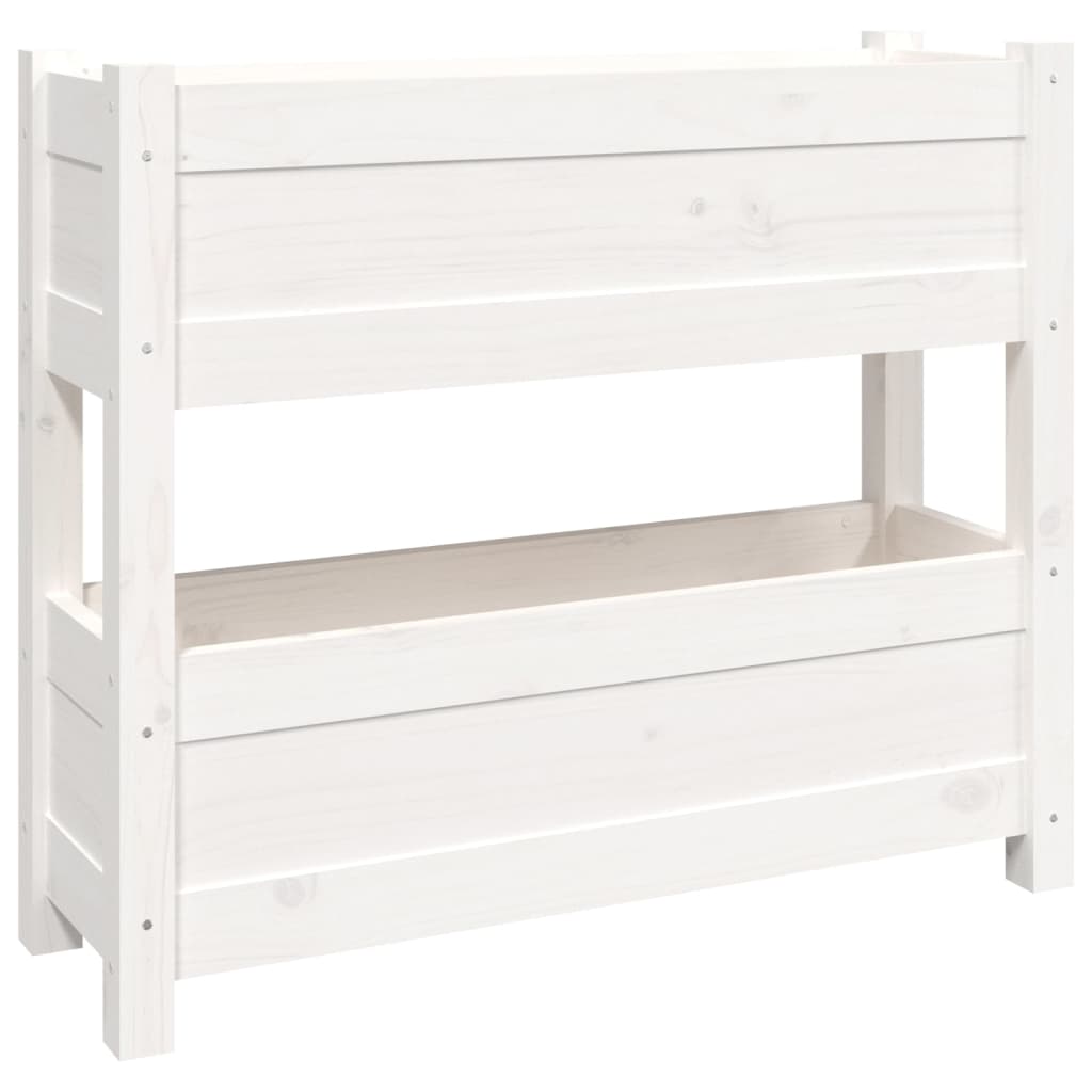vidaXL Jardinière blanche 77x25x66 cm Bois de pin massif