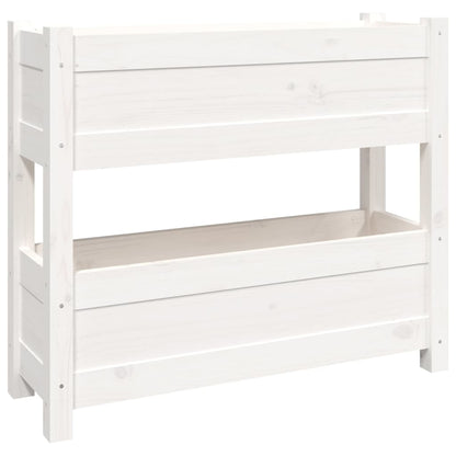 vidaXL Jardinière blanche 77x25x66 cm Bois de pin massif