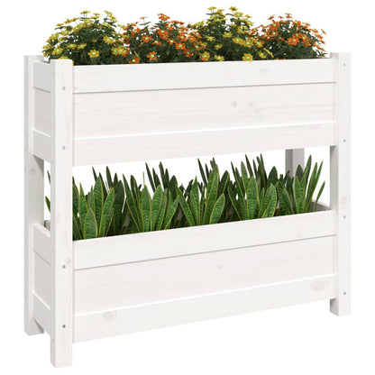 vidaXL Jardinière blanche 77x25x66 cm Bois de pin massif
