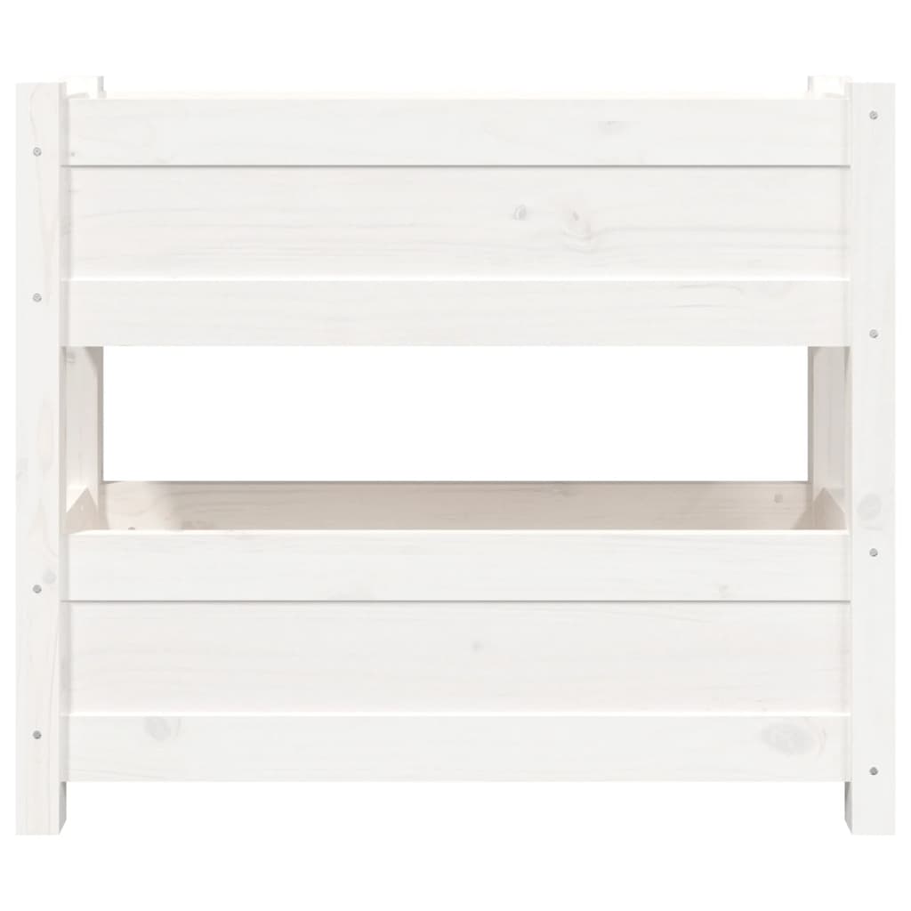 vidaXL Jardinière blanche 77x25x66 cm Bois de pin massif