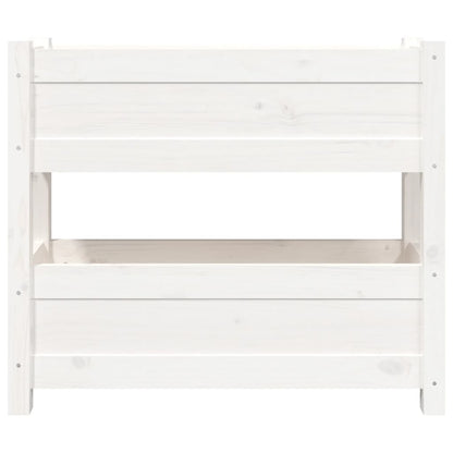 vidaXL Jardinière blanche 77x25x66 cm Bois de pin massif