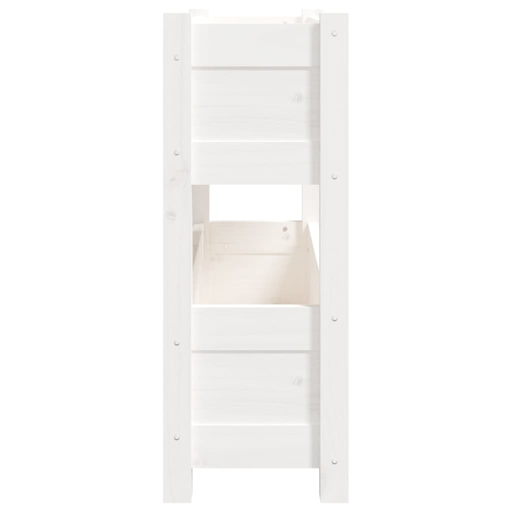 vidaXL Jardinière blanche 77x25x66 cm Bois de pin massif