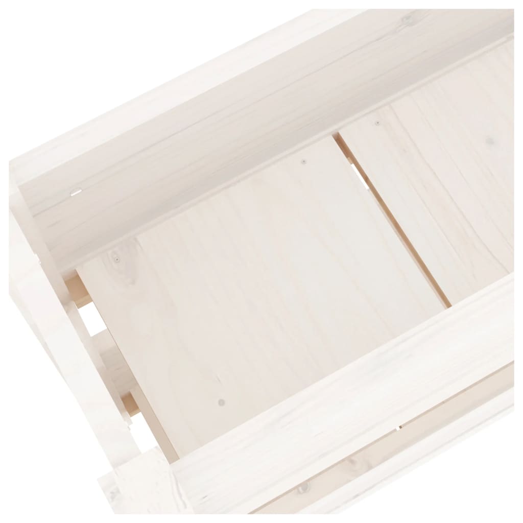 vidaXL Jardinière blanche 77x25x66 cm Bois de pin massif
