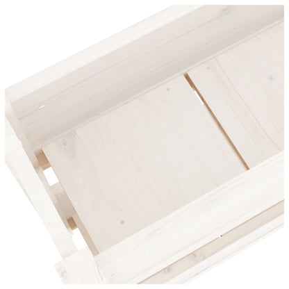 vidaXL Jardinière blanche 77x25x66 cm Bois de pin massif