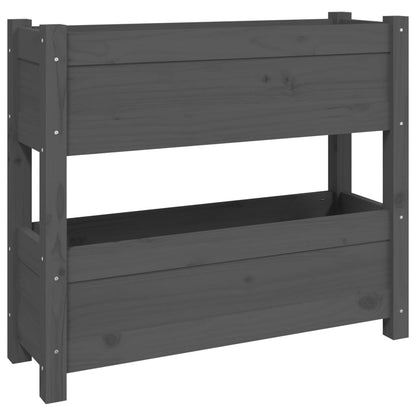 vidaXL Jardinière gris 77x25x66 cm Bois de pin massif