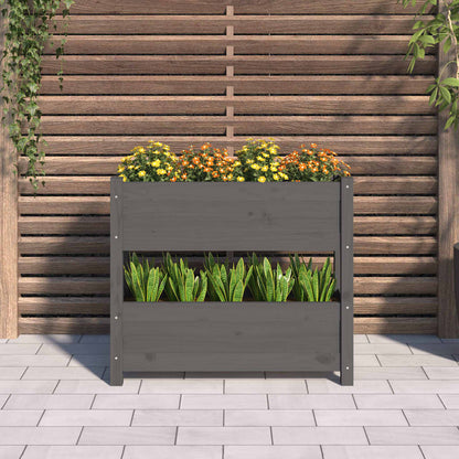 vidaXL Jardinière gris 77x25x66 cm Bois de pin massif