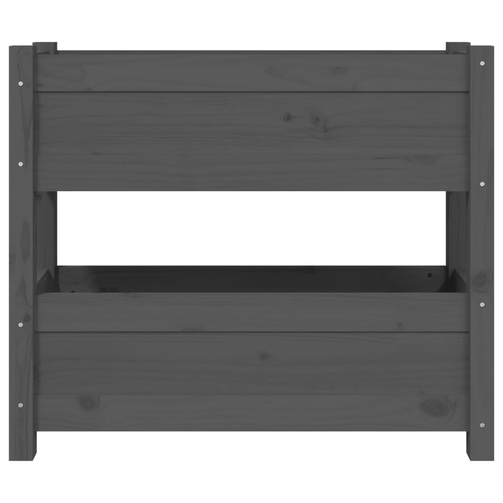vidaXL Jardinière gris 77x25x66 cm Bois de pin massif
