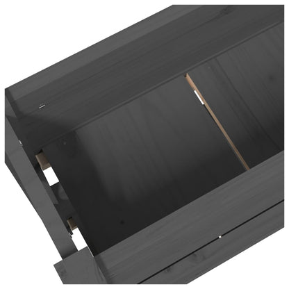 vidaXL Jardinière gris 77x25x66 cm Bois de pin massif
