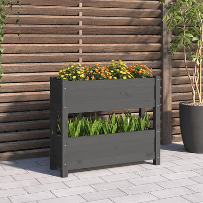 vidaXL Jardinière gris 77x25x66 cm Bois de pin massif