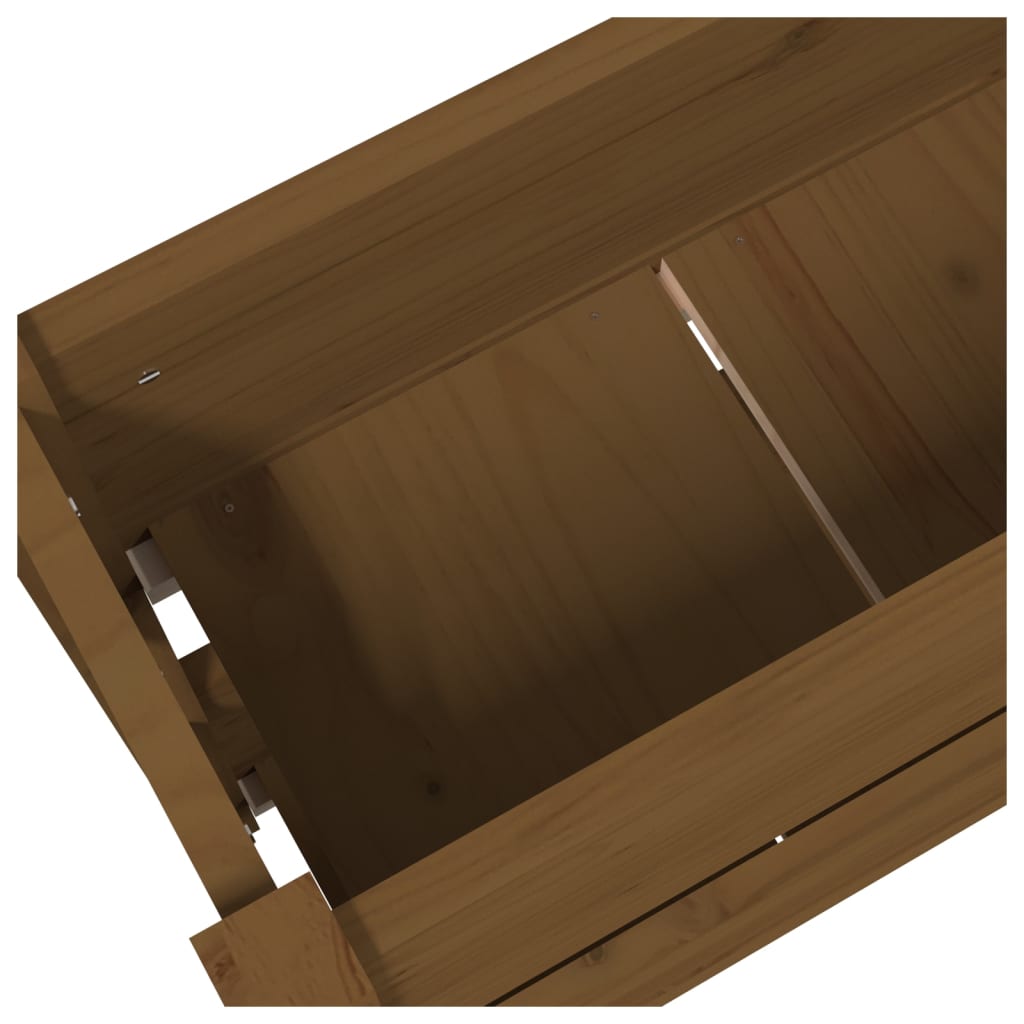 vidaXL Jardinière Bois de Pin Massif Marron Miel 77x25x66 cm