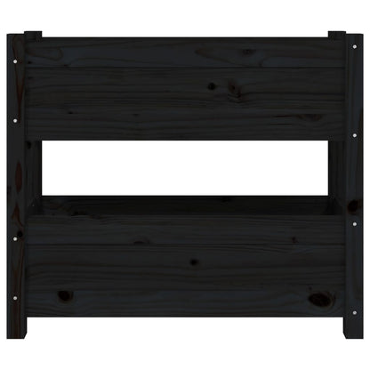 vidaXL Jardinière noire 77x25x66 cm Bois de pin massif