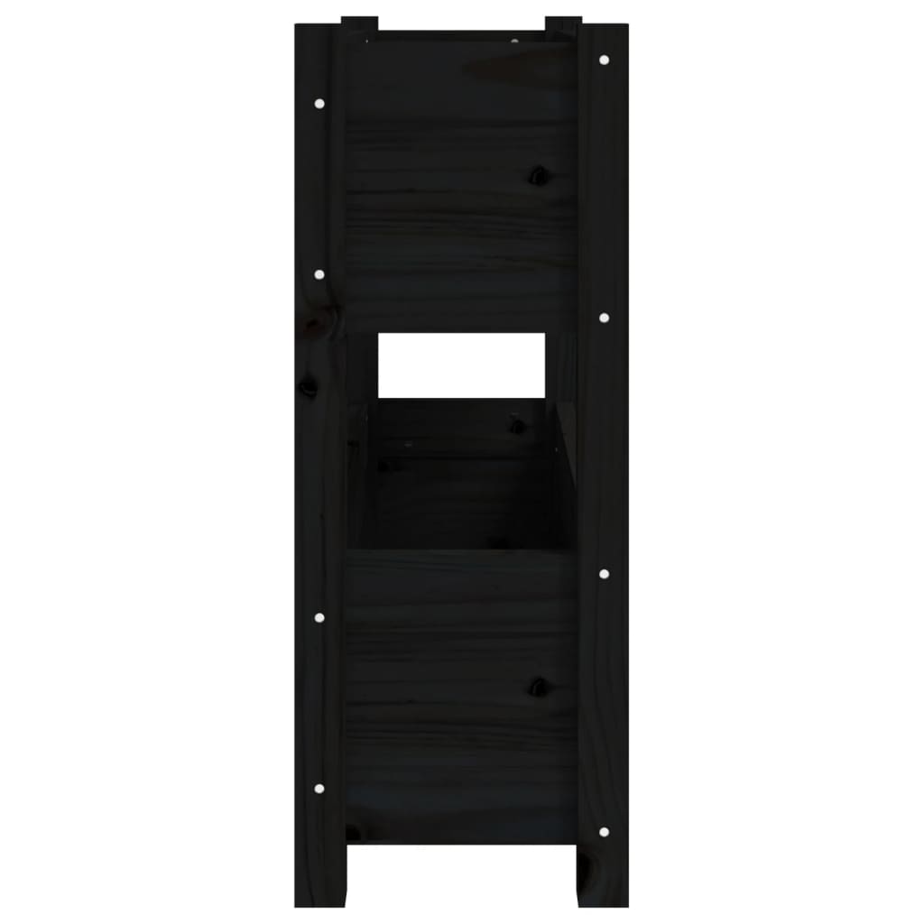 vidaXL Jardinière noire 77x25x66 cm Bois de pin massif