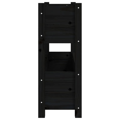 vidaXL Jardinière noire 77x25x66 cm Bois de pin massif