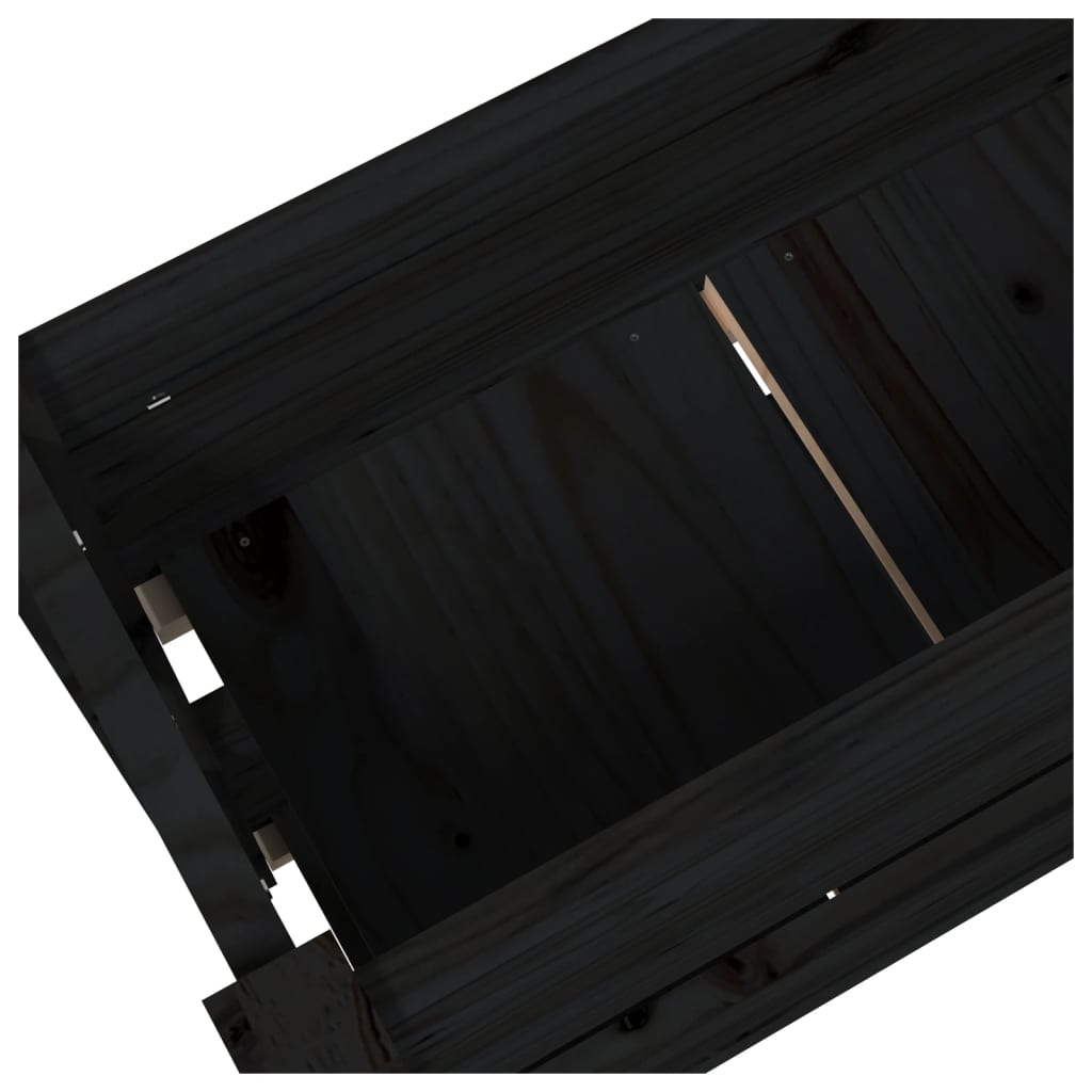 vidaXL Jardinière noire 77x25x66 cm Bois de pin massif