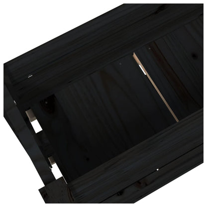 vidaXL Jardinière noire 77x25x66 cm Bois de pin massif
