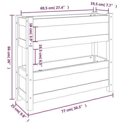 vidaXL Jardinière noire 77x25x66 cm Bois de pin massif