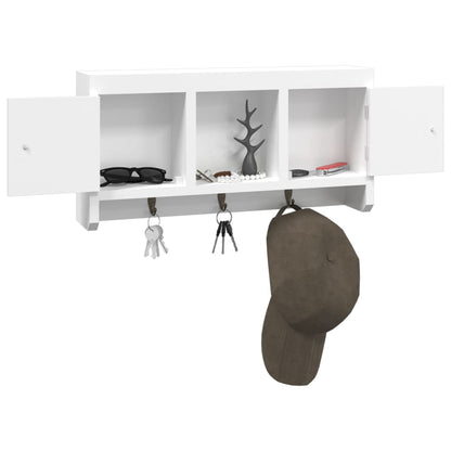 vidaXL Armoire à clés Blanc 40x8,5x20 cm Bois d'ingénierie et acier