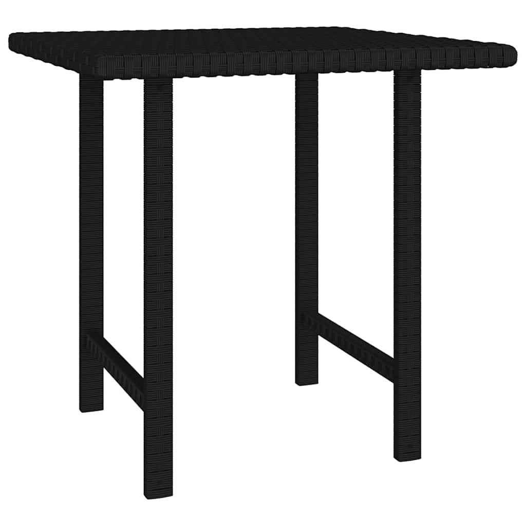 vidaXL Tables d'appoint 3 pcs Noir Résine tressée