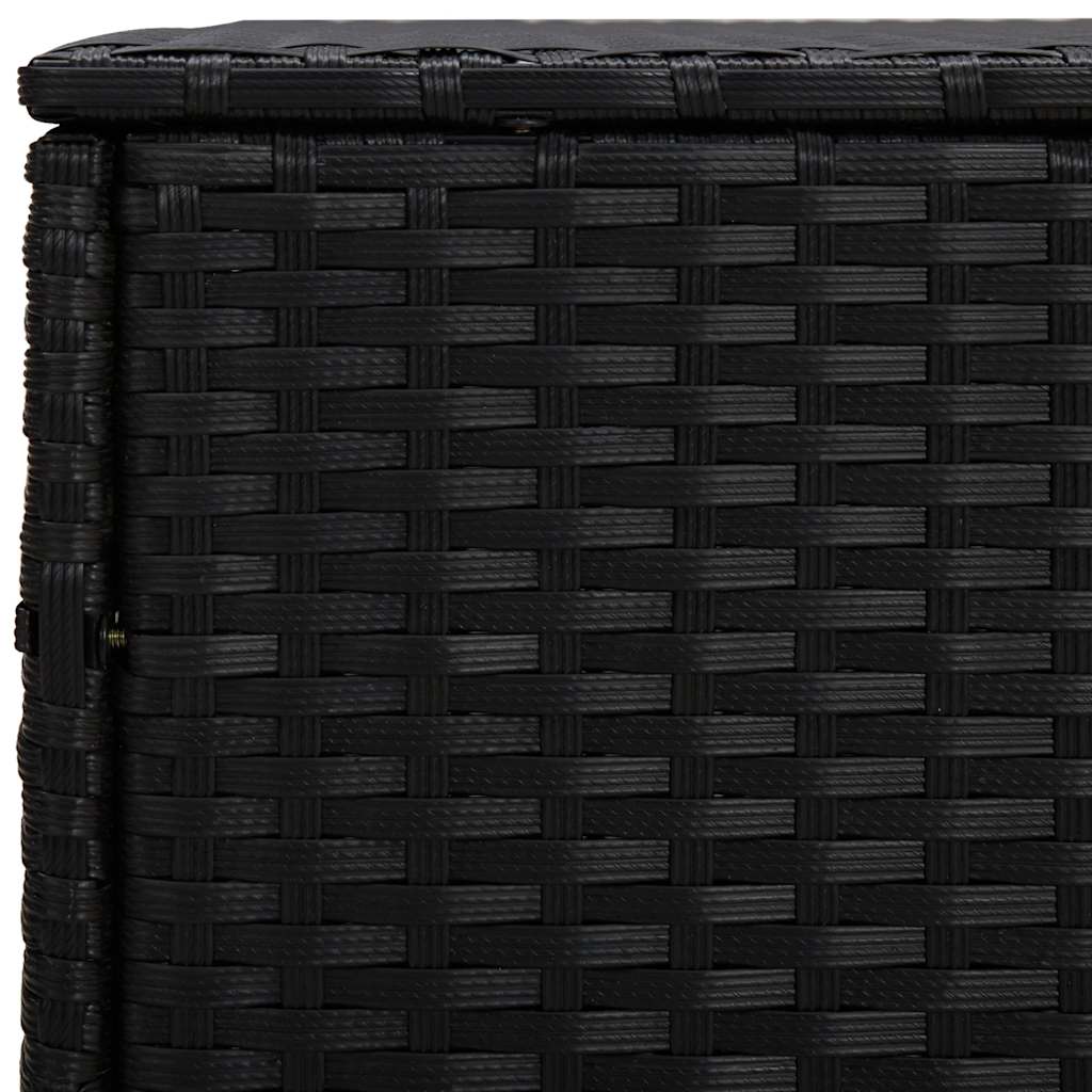 vidaXL Tables d'appoint 3 pcs Noir Résine tressée