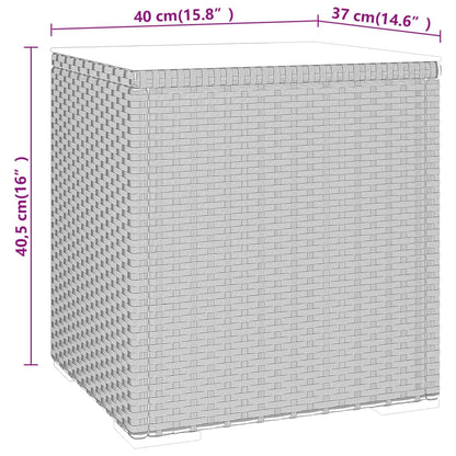 vidaXL Table d'appoint noir 40x37x40,5 cm poly rotin et verre trempé