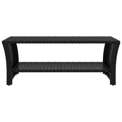 vidaXL Couchtisch Schwarz 100x50x40 cm Poly Rattan